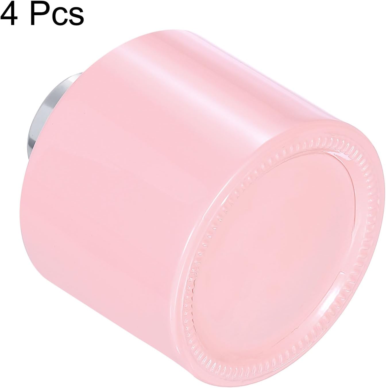 HARFINGTON 4pcs Empty Glass Diffuser Bottle 140ml/4.7oz Refillable Fragrance Accessories Aromatherapy Jar Container for Replacement Reed Diffuser DIY Home Bathroom Pink with Silver Tone Cap