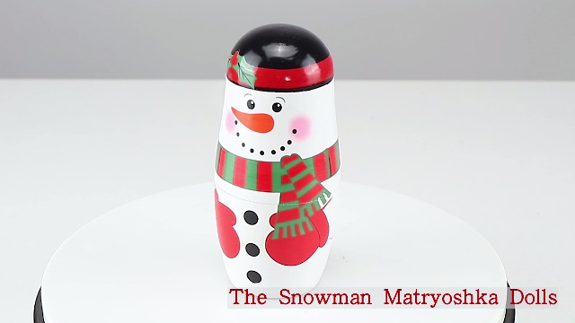 BuyRussianGifts Lote de 2 juegos de muñecas de madera apilables para anidar, árbol de Navidad, Papá Noel, muñeco de nieve de 4.5 pulgadas de alto, pintado a mano Matryoshka Babushka Arte