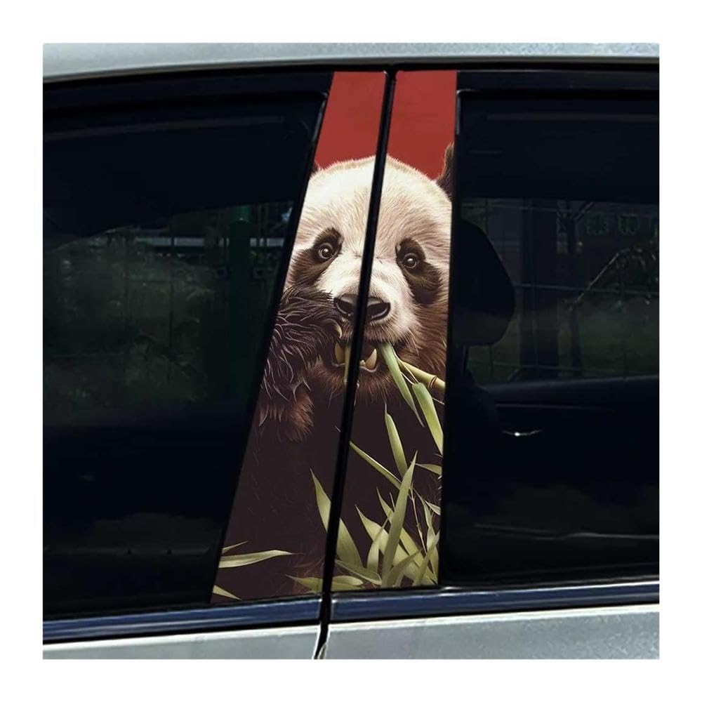 Body Parts 2pcs Car B Pillar Waterproof Stickers Panda Car Stickers Center Column Decals(B)