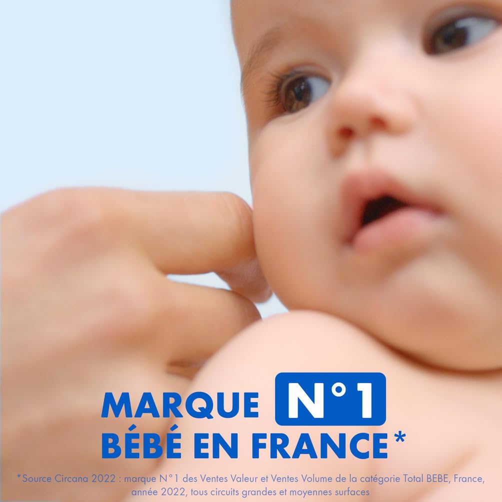 Mixa Bébé Lingettes à l'Eau Minérale Naturelle - Fibres Végétales - Hypoallergénique - Lot de 12 x 72