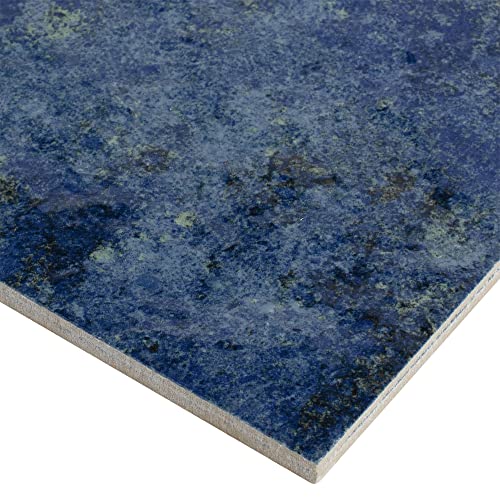 Rustic 6X6 Blue Square Glossy Porcelain Kitchen Backsplash Bathroom Mosaic Tile Mto0872 #TOP2