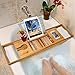 Nature Gear Bamboo Bathtub Tray, Waterproof & Durable Wooden Bath Tray Table for Tub, Extendable Reading Caddy with Phone & Tablet Holder, Easy-to-Adjust Bamboo Trays for Bathroom, Premium Bamboo
