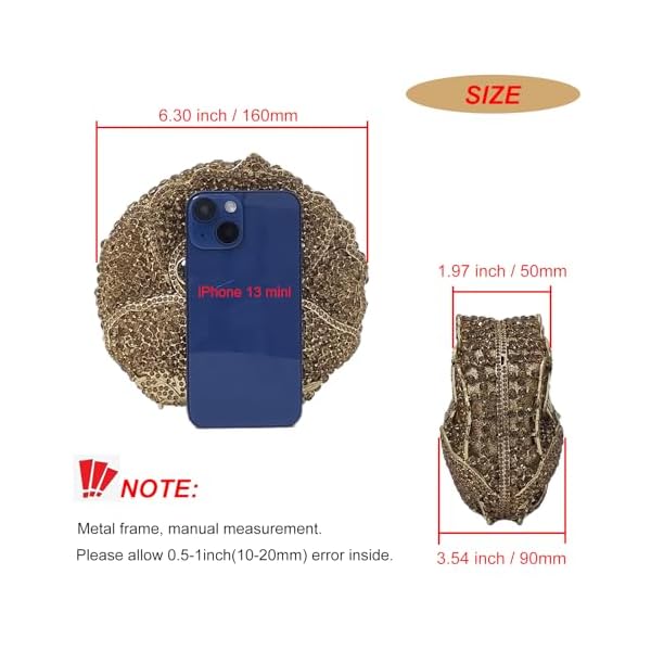 HUANG ZHUANG Crystal Princess Queen Crown Purses Luxury Crystal Clutch Women Glitter Rhinestone Evening Bag for Party Wedding - Image 5