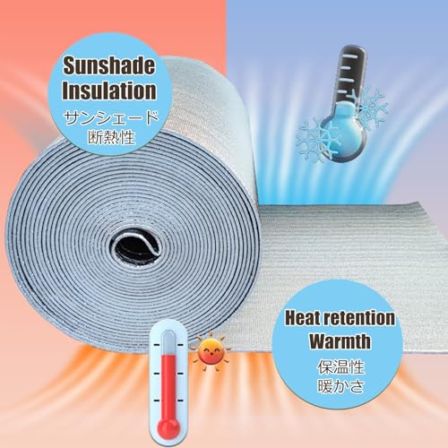 Rotolo di pellicola riflettente per termosifone, a doppio strato, isolamento termico e barriera termoriflettente, autoadesiva, a bolle d'aria (600 cm x 0,5 cm) per efficienza energetica
