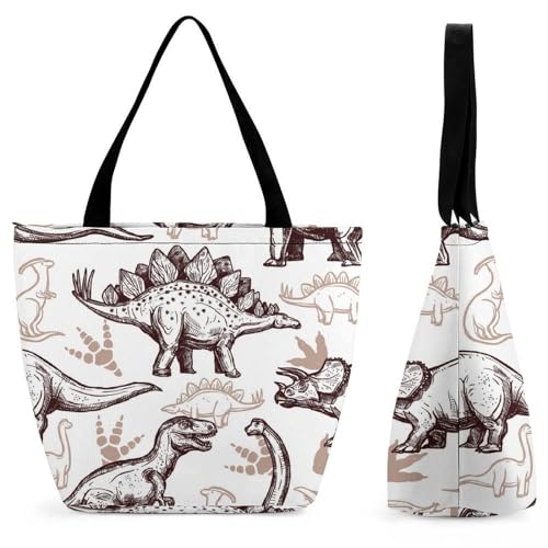 Sac à main dinosaure brun grand cabas bandoulière femme voyage