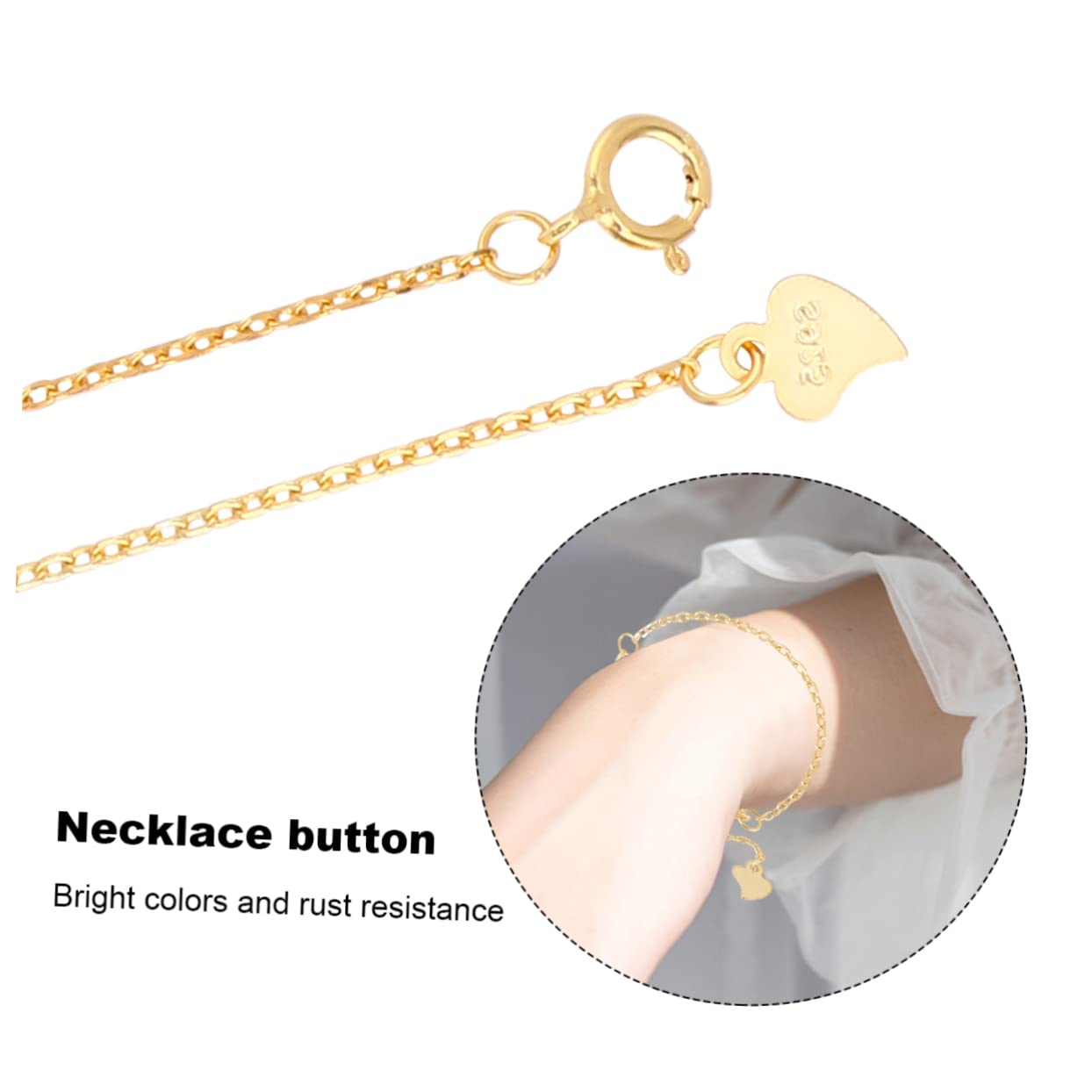 EXCEART 9 Piezas Pulsera Collar Extensor Cola Cadena Extensor De Cadena para Collar Extensor De Collar De Gargantilla Cadenas para Hacer Joyas Bricolaje 18k Collar Dorado Plata Encanto