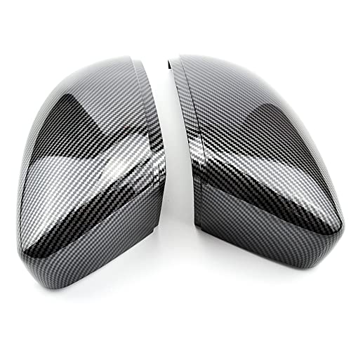 1 par de fundas para espejo retrovisor de coche, cubierta para espejo retrovisor de repuesto para V-W Beetle CC Eos Passat Scirocco (fibra de carbono) Cover