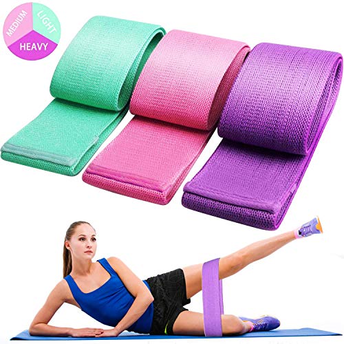 Exercise Resistance Bands for Legs and Butt, Anti-Slip & Roll Workout Booty Bands