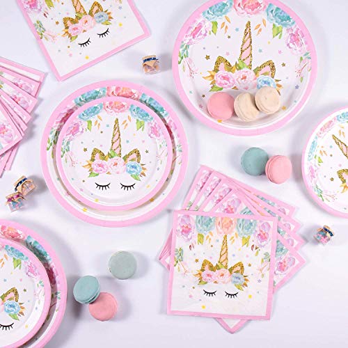 HASAKA Fournitures de fête sur Le thème de la Licorne, y Compris Les Assiettes, nappes de Serviettes pour la fête d… - Image 4