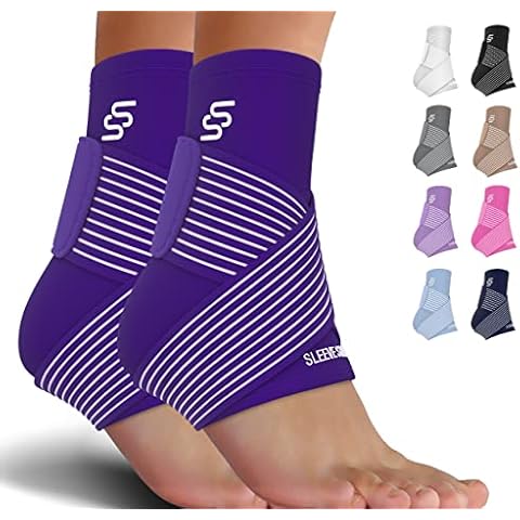 Sleeve Stars Ankle Brace Achilles Tendonitis Support, Foot & Plantar Fasciitis Ankle Support for Sprained Ankle w/ Strap, Heel Bandage Pain Relief, Ankle Tape & Compression Wrap for Men & Women Cover