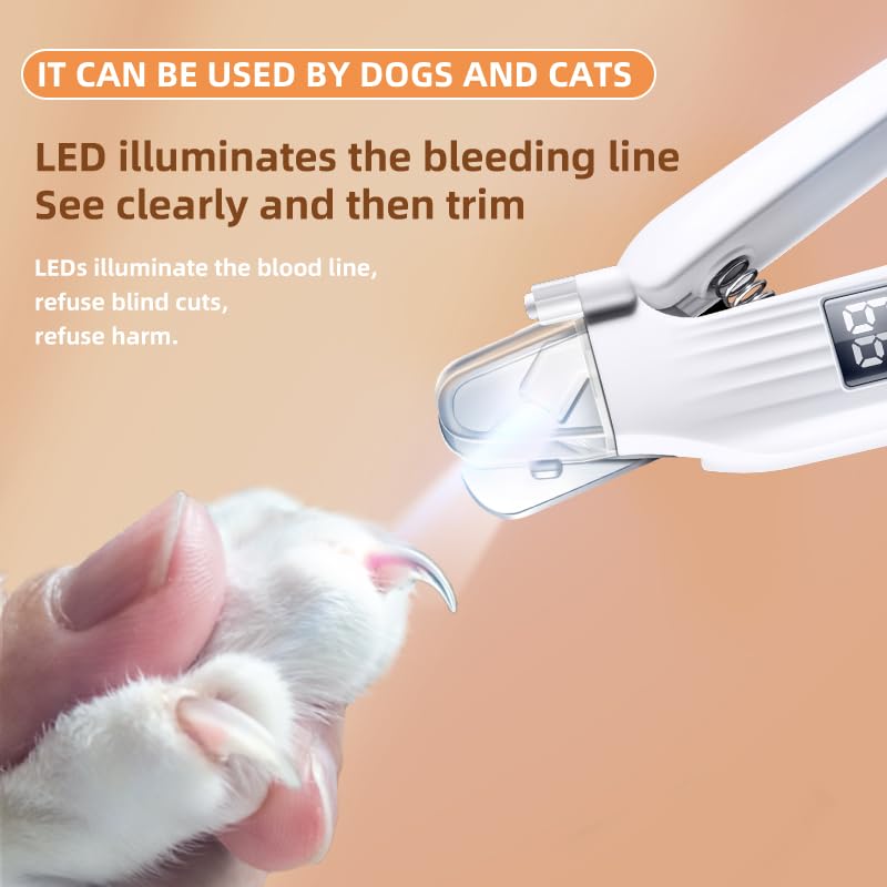 Image of 2-in-1 Dog Nail Trimmers & Dog Nail Grinder with 2 LED Lights, USB Rechargeable, Cat Nail Clipper with Splash Guard, and Multiple Grinding Methods for Small, Medium, and Large Dogs & Cats