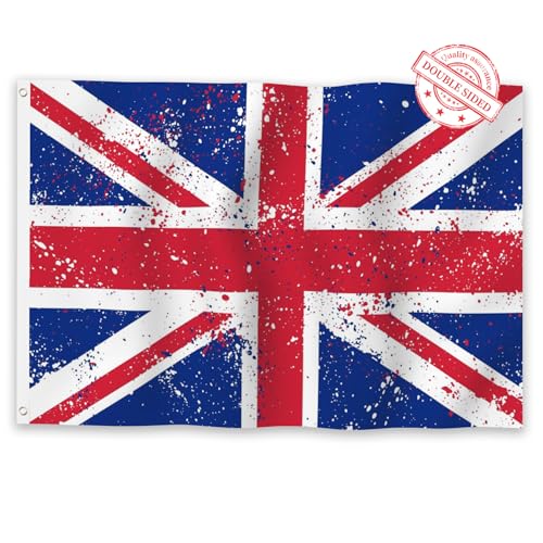 Drapeau du Royaume-Uni double face graffiti couleur pour célébration extérieure et maison