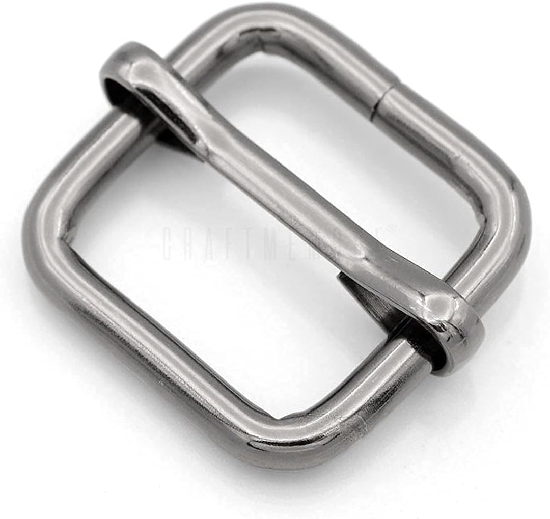 CRAFTMEMORE 10pcs 3/4" Metal Slide Buckle Heavy Duty Triglide Strap Keeper Thick Movable Bar Slide Bag Belt Webbing Adjuster (Thickness 1/8, Gunmetal)
