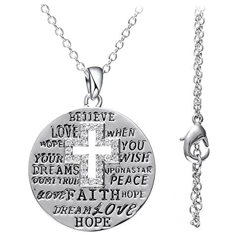 Bellux Style Faith Love Hope Religious Spiritual Necklace 30" Cover