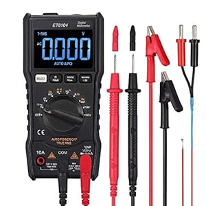 Neoteck Digital Multimeter 9999 Counts TRMS Auto Ranging NCV Tester DC AC Voltage Current Meter Temperature Capacitance Tester Black