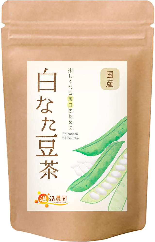 [Onkatsu Farm] Shironata White Soybean Tea - Non-Caffeinated - 30 Count Pyramid Tea Bags - Japanese Tea Made In Japan - English Label