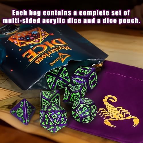 CiaraQ Polyhedral Dice Set - DND Role Playing Dice - 3