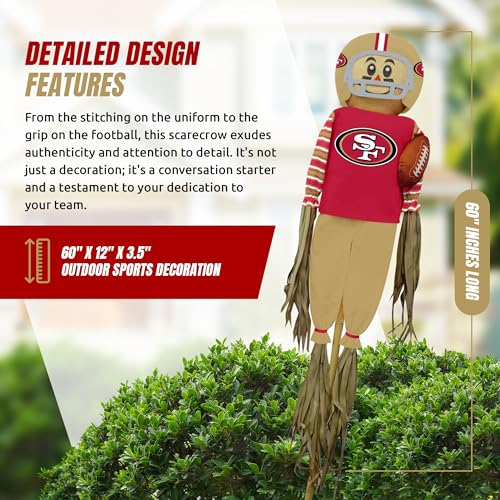 Sporticulture Nfl San Francisco 49Ers Scarecrow With Stake Pole & Complete Football Uniform Set - 60 Inch X 12 Inch X 3.5 Inch Outdoor Sports Decoration Perfect For A Front Yard thumb #6