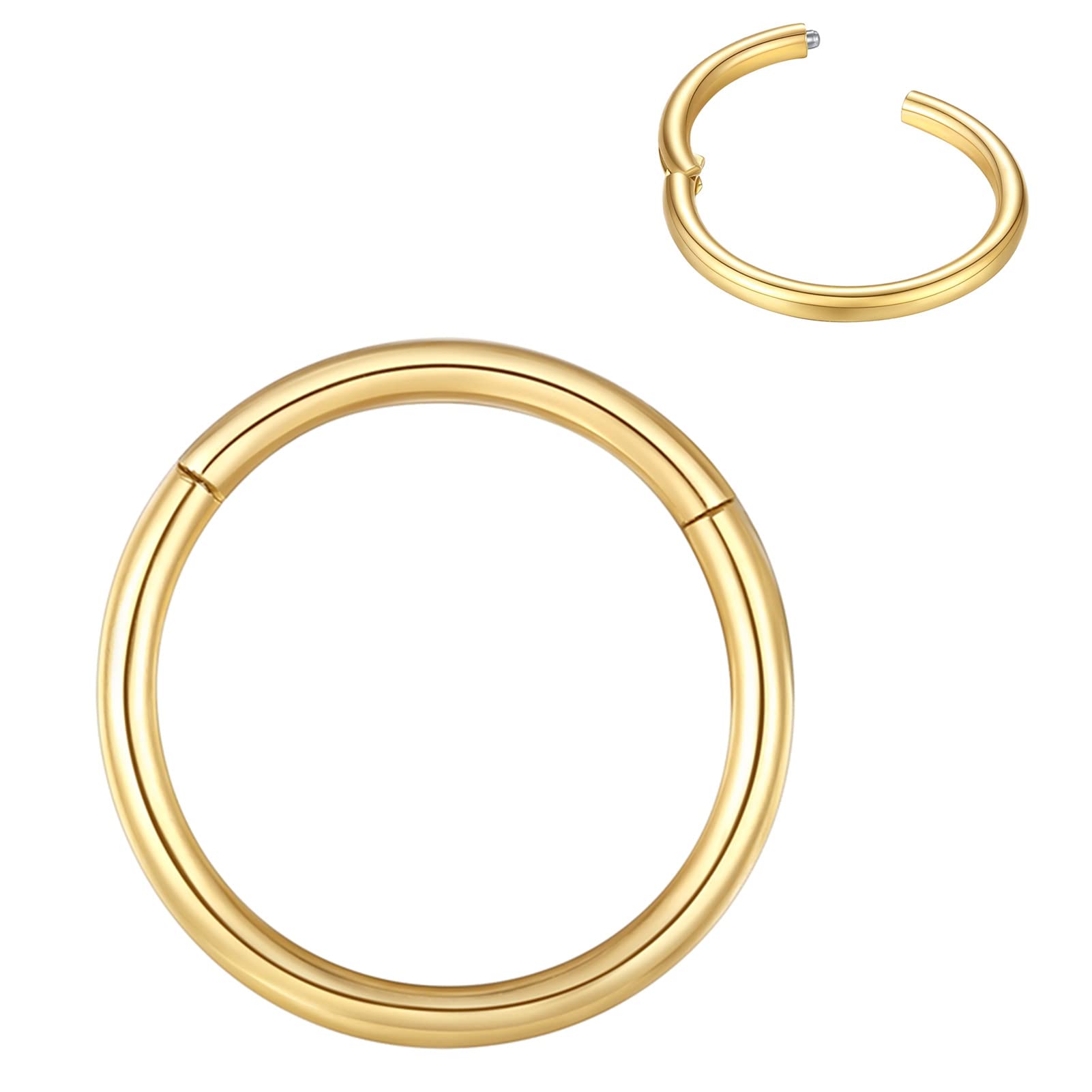 BLESSMYLOVE Nasenring Hoop 316L Chirurgenstahl Knorpelohrring Septum Clicker Ring 0,8 mm 1,0 mm 1,2 mm 1,6 mm 2,0 mm Edelstahl Klappbarer Segmentring Lippenring Conch Daith Helix Rook Tragus Lobe Snug Ear Body Piercing Schmuck