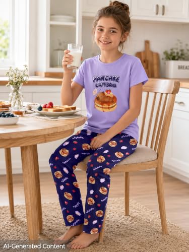 Image of Beezizac Girls Pajamas Cute Print Short /Long Sleeve Pants Set Size 6-18
