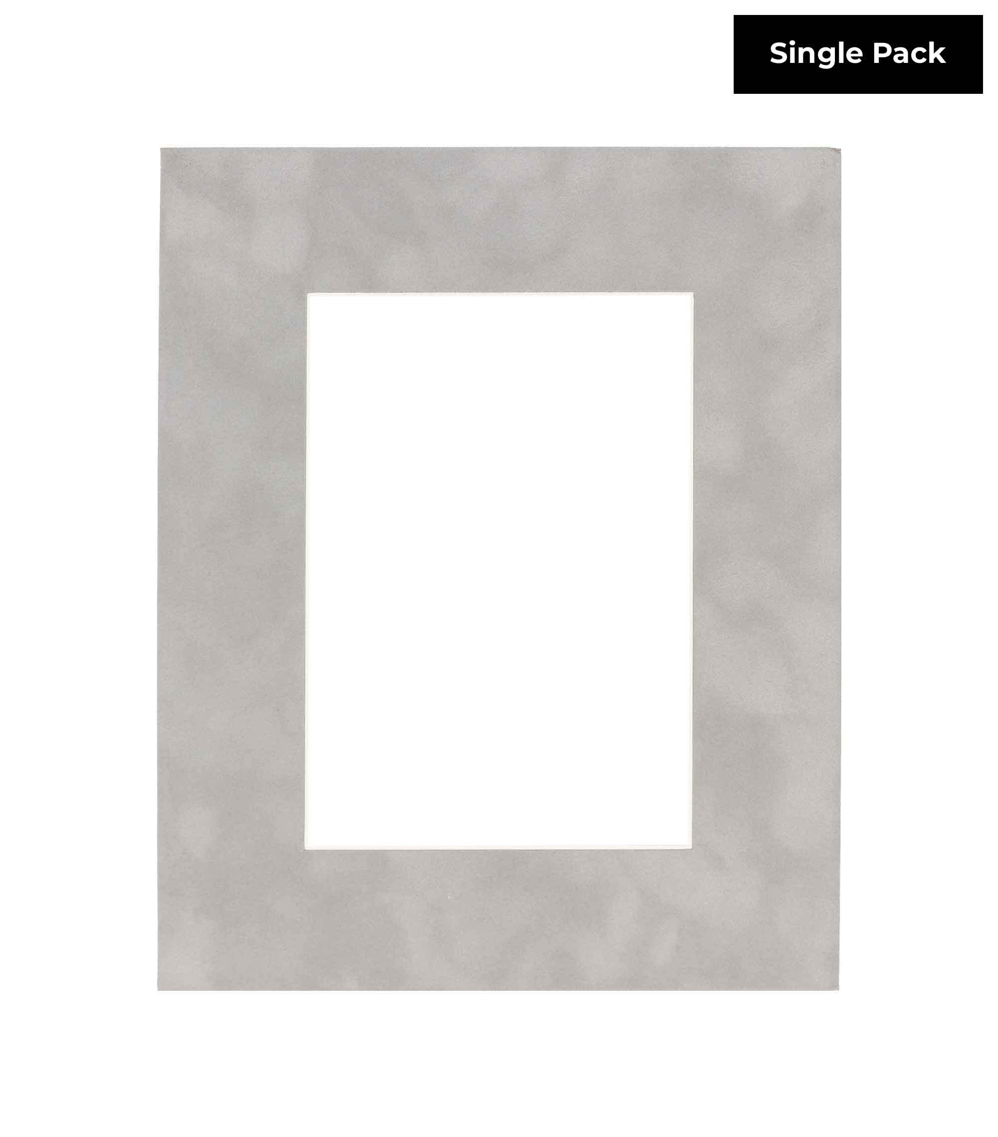 11x14 Mat Bevel Cut for 9x12 Photos - Acid Free Light Grey Suede Precut Matboard - for Pictures, Photos, Framing - 4-ply Thickness