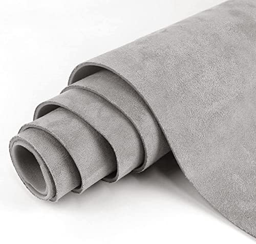 Halero 55“ × 60“ Light Gray Car Suede Headliner Fabric with Foam Backing Material 1/9" 3mm Automotive Upholstery Liner for DIY Home Car Roof Trim Interior Replacement
