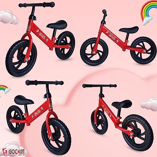 GOCART WITH G LOGO Kids Lightweight Pedal Free Adjustable Seat Balance Steel Bicycle (Blue, Multicolour MAG Wheel) - Image 7