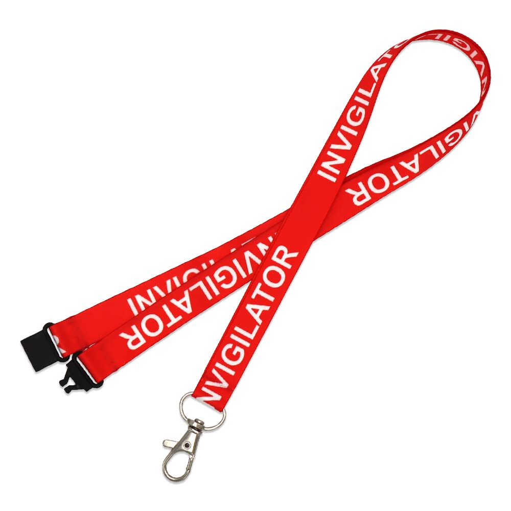 Pack of 10 Red Invigilator Lanyards perfect for ID Cards, Name Badges, and Much More - Durable Breakaway Red Invigilator Neck Strap Suitable for Everyday Use In Schools