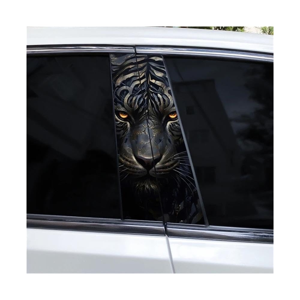 Bertdcx H Animal Lion Car Sticker Car B Pillar Waterproof Decal Diy Animal Auto Parts(H)