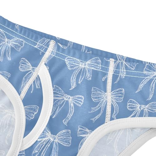 Wusikd Bows Ribbons Blue Boys' Underwear Cotton Boys Briefs Soft Toddler Underwear 2T4