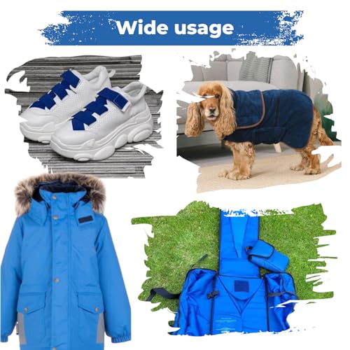 Image of 1 Inch Royal Blue Hook and Loop Tape 5 Yards Sew on Non-Adhesive Nylon Heavy Duty Strips Fabric Roll Fastener Set Ideal for Military Form Bags Clothes Shoes Backpacks Home Office School Craft DIY