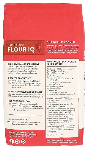 Image of King Arthur Flour Unbleached NonGMO Project Verified Certified Kosher No Preservatives All Purpose Flour, 10 lb Bag