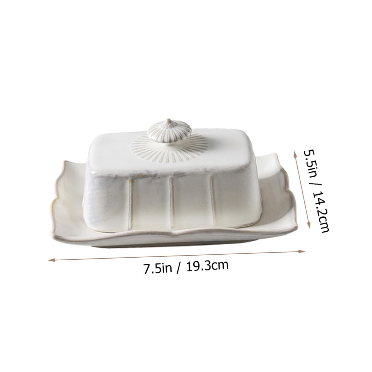 Beurrier en Céramique Blanc Couvercle, 1 Set Cuisine