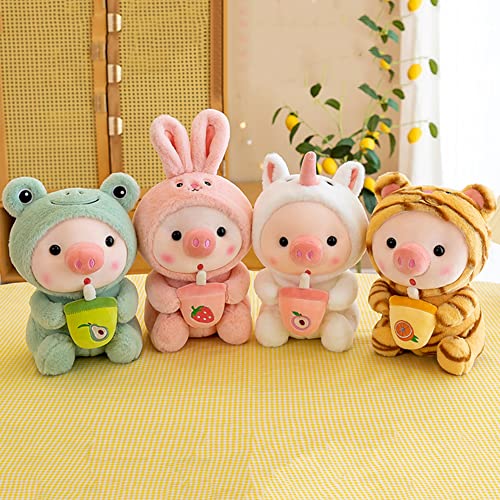 Ikasus AFSSS565973BHF Stuffed Reversible Plushies Dolls Milk Tea Piggy Plush Toys Cute Cartoon Animal Pig Plush Toy Soft Bottle Pig Doll Sleeping Plush Pillow thumb #3