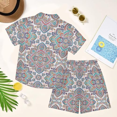 Image of visesunny Little Boys Short Sleeve T-Shirt Beach Shirts Casual Shorts Set Summer Clothes for Kids Outfits