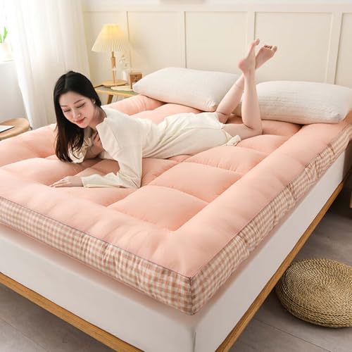 HLTQL Futon Japonais 2 Places sur Matelas sur Matelas pour Adulte Toutes Saisons Coton Confortable pour 1 Ou 2 Personnes Universel(1,160x200cm)