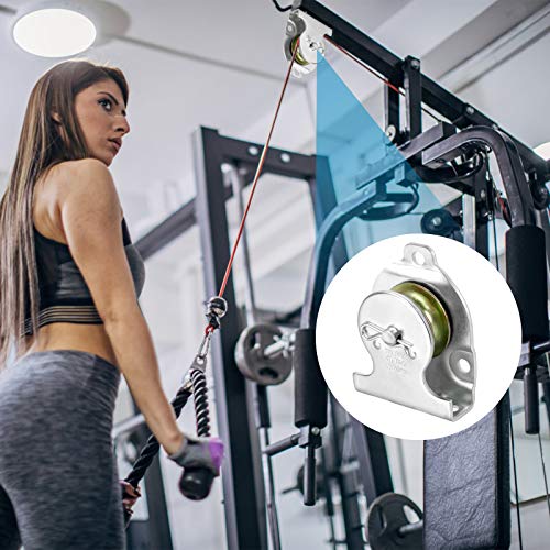 Jubaopen 3 Stück Umlenkrollen Riemenscheibe Flaschenzug Seilrolle Stahlseil Einzelsatz Flaschenzug Einzelhaken Schwenken Rolle Block Umlenkrolle für Seile Stahlseil Tragkraft 190kg