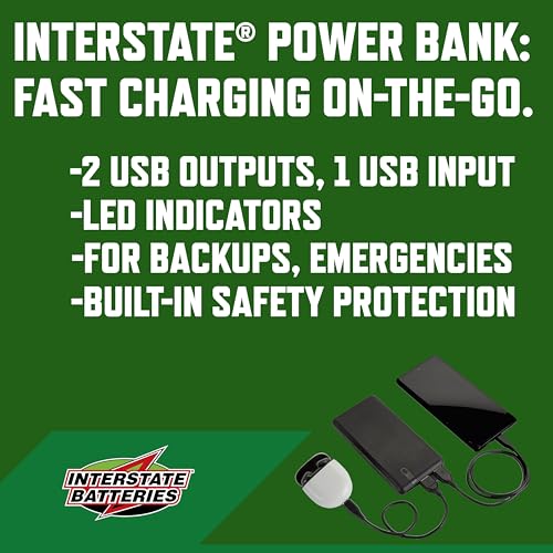 Cargador portátil Interstate Batteries 20000mAh con 2 puertos USB miniatura 2