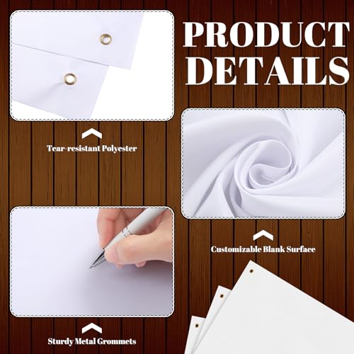 Image of Zonon Large Blank Banners And Signs Polyester Oxford Cloth Sublimation Banner To Decorate With Hanging Rope For Indoor Wall Outdoor Easy to Hang DIY Signs For Business Office(White,4 x 6 Feet)