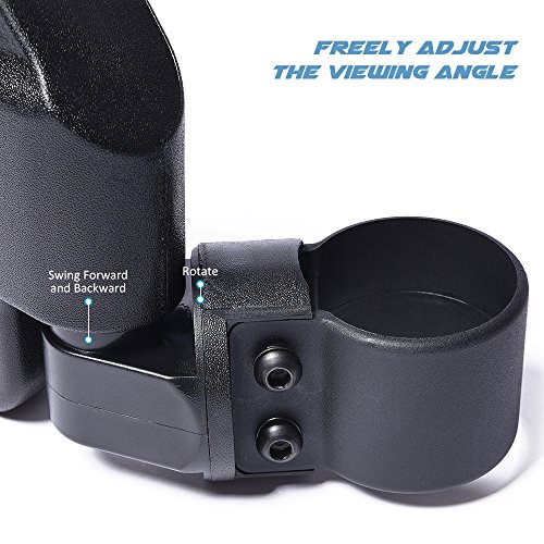 MICTUNING UTV Side Mirror with 1.75 Inch or 2 Inch Mounts, Shock-proof Rubber Pad, Easily Adjustable for Polaris Ranger RZR Can-Am Maverick and more - Thumbnail 4