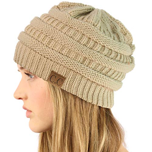 Image of Hatsandscarf CC Exclusives Solid Color Beanie Tail Hat for Adult (MB-20A)