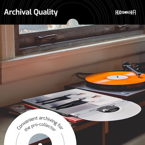 Image of Hudson Hi-Fi Anti-Static Vinyl Record Sleeves - Durable Clear Disc Sleeves- Protect Your LP Albums from Scratches, Dust & Dirt - Acid-Free Rice Paper Disc Covers, 250x Inner Sleeves