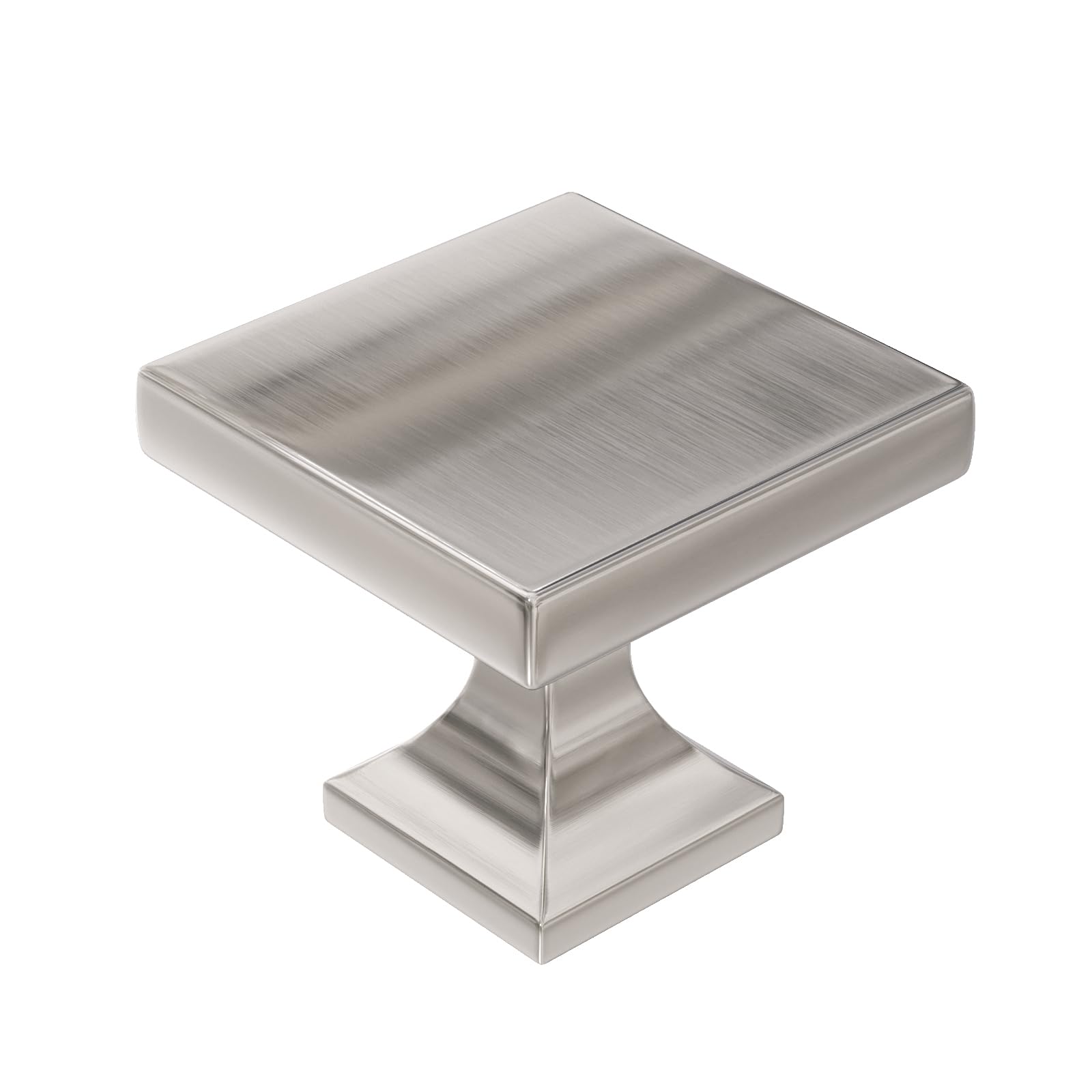 homdiy 10 Pack Cabinet Knobs Brushed Nickel Drawer Knobs - Square Cabinet Knobs for Dresser Drawers Silver MO6785SNB Kitchen Cabinet Knobs