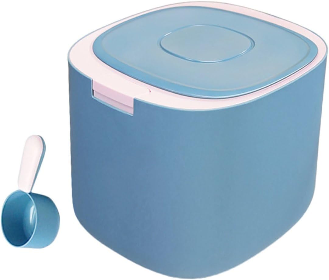 BESPORTBLE 11l Sealed Pet Food Container Moisture-proof Grain Storage Bucket for Dog and Cat with Frosted Butterfly Lid Household Food Storage Bin