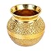 Bm Metal Works Golden Plated Kalash Lota for Pooja/Gangajal/Water/Gangotri (380 ML) Pack of 3