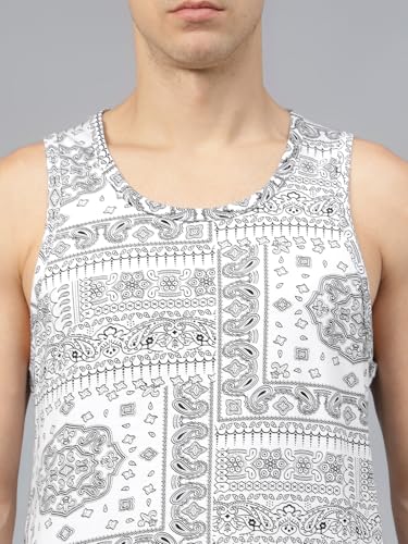 Image of Veirdo Men's Sleeveless Regular Fit Tshirt, All Over Printed Vest for Men, Cotton Sando for Beach Wear, Gym, Cycling, Running, & Other Sports (Available in Different Pattern)