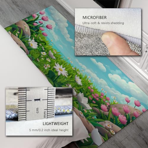 Tapis fleurs sauvages ciel bleu 120x180cm pour décorer le patio - 6