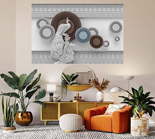 Image of Cabana Homes (48 inch x 36 inch) 3D Self Adhesive Wallpaper, Living Room, Bedroom, Sofa Background, Gypsum Board, Office