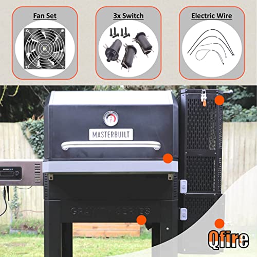 Replacement Fan And Lid/Door Switch Kit Compatible With Masterbuilt Gravity Series 560/800/1050 Digital Charcoal Grill And Smoker Combo #TOP4