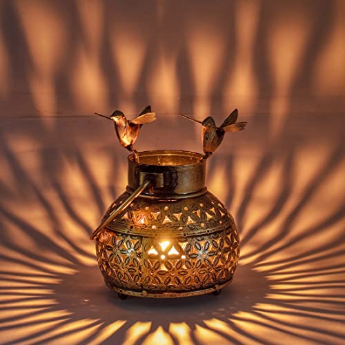 Image of Tealight Candle Holder - Home Decor Items for Living Room, Size : 12 X 15 cms (Mini Pot Bird)., Iron